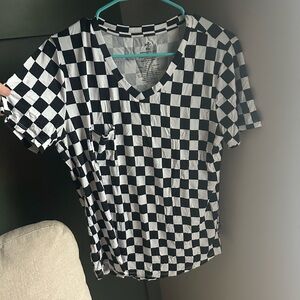 Checkered Black and White T-Shirt